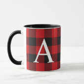 Rustic Buffalo Plaid Lumberjack Monogrammed Mok (Links)