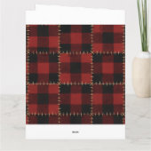 Rustic Buffalo Plaid Married First Christmas Kaart (Achterkant)