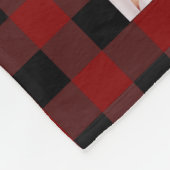 Rustic Buffalo Plaid Monogram Fotocollage Rood Fleece Deken (Hoek)