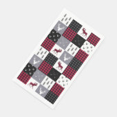 Rustic Buffalo Plaid Patchwork Rood Wit Kerstmis Servet (Hoek)