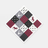 Rustic Buffalo Plaid Patchwork Rood Wit Kerstmis Servet (Hoek)