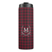 Rustic Buffalo Plaid Tartan Monogram Thermosbeker (Voorkant)