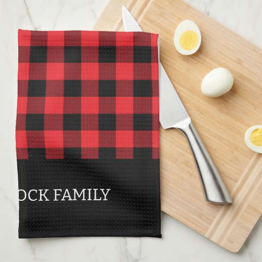 Rustic Buffalo Plaid Theedoek (Quarter Fold)