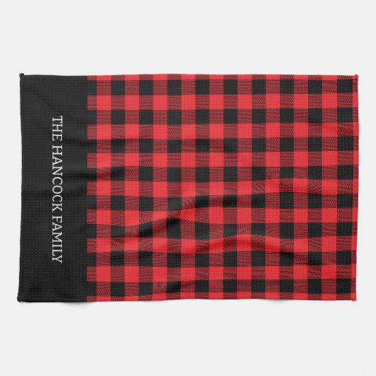 Rustic Buffalo Plaid Theedoek (Horizontaal)
