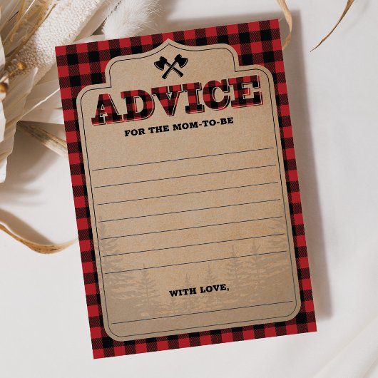 Rustic Buffalo Pset Baby shower Advice Card