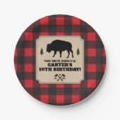 Rustic Buffalo Pset Bison Kraft Papieren Bordje (Voorkant)