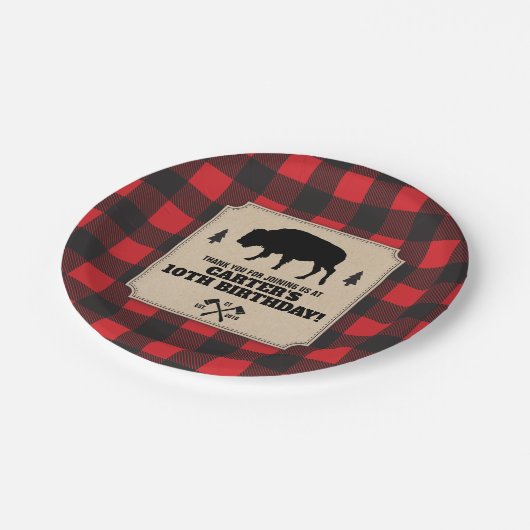 Rustic Buffalo Pset Bison Kraft Papieren Bordje (Gekanteld)