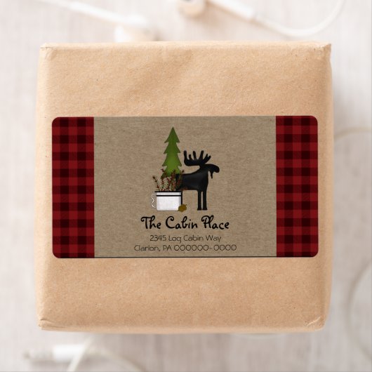 Rustic Buffalo Pset Cabin Lodge Style Etiket (Insitu)