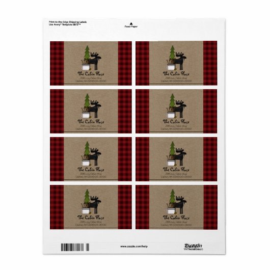 Rustic Buffalo Pset Cabin Lodge Style Etiket (Full Sheet)