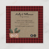 Rustic Buffalo Pset Cabin Lodge Style Vierkante Visitekaartje (Achterkant)