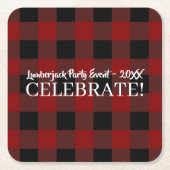 Rustic Buffalo Pset Celebrate Gepersonaliseerd geb Kartonnen Onderzetters (Voorkant)