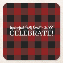 Rustic Buffalo Pset Celebrate Gepersonaliseerd geb Kartonnen Onderzetters