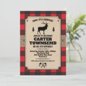 Rustic Buffalo Pset Elk Kraft Panel Birthday Kaart (Staand voorkant)