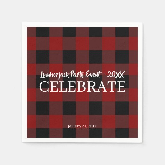 Rustic Buffalo Pset Gepersonaliseerd evenement Servet (Voorkant)