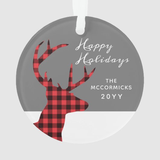 Rustic Buffalo Pset-kerstrector - Gepersonaliseerd Ornament (achterkant)