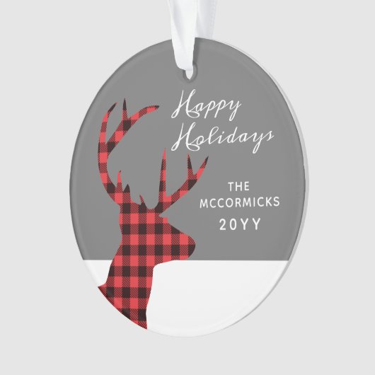 Rustic Buffalo Pset-kerstrector - Gepersonaliseerd Ornament (voorkant)