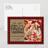 Rustic Buffalo Pset Kraft met kerstmis Briefkaart (Voorkant / Achterkant)