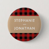 Rustic Buffalo Pset & Kraft Wedding Ronde Button 5,7 Cm (Voorkant)