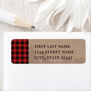 Rustic Buffalo Pset Lumberjack Address Etiket