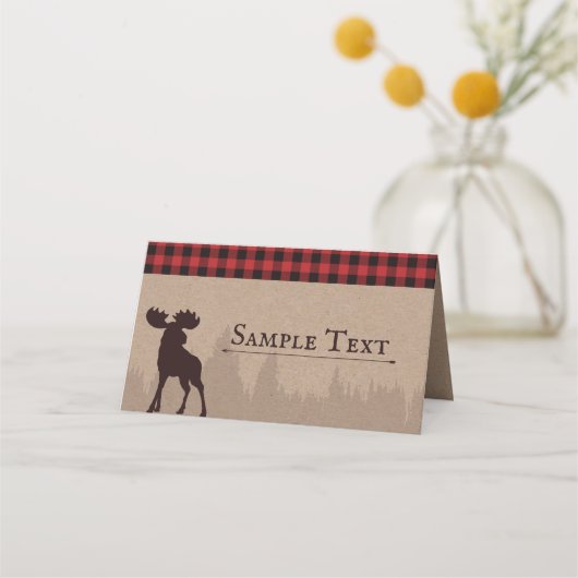 Rustic Buffalo Pset Lumberjack Birthday Plaatskaartje (Achterkant)
