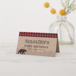 Rustic Buffalo Pset Lumberjack Birthday Plaatskaartje
