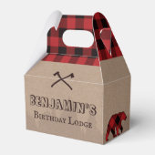 Rustic Buffalo Pset Lumberjack Birthday Thema Bedankdoosjes (Voorkant Zijde)
