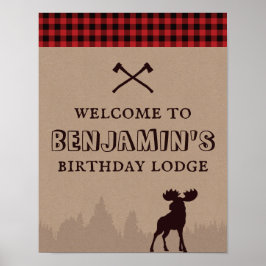 Rustic Buffalo Pset Lumberjack Birthday Welkom Poster