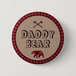 Rustic Buffalo Pset Lumberjack DAD om te worden Ronde Button 5,7 Cm