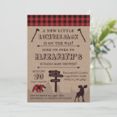 Rustic Buffalo Pset Lumberjack Thema Baby shower Kaart (Staand voorkant)