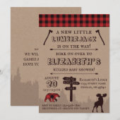 Rustic Buffalo Pset Lumberjack Thema Baby shower Kaart (Voorkant / Achterkant)