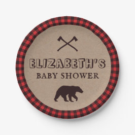 Rustic Buffalo Pset Lumberjack Thema Baby shower Papieren Bordje