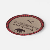 Rustic Buffalo Pset Lumberjack Thema Baby shower Papieren Bordje (Gekanteld)