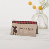 Rustic Buffalo Pset Lumberjack Thema Baby shower Plaatskaartje (Achterkant)