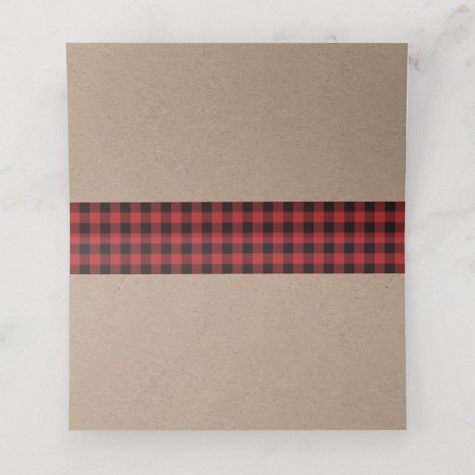 Rustic Buffalo Pset Lumberjack Thema Baby shower Plaatskaartje (Binnenkant ongevouwen)