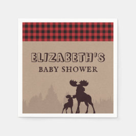 Rustic Buffalo Pset Lumberjack Thema Baby shower Servet