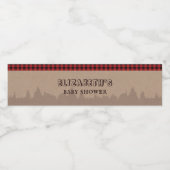 Rustic Buffalo Pset Lumberjack Thema Baby shower Waterfles Etiket (Enkel label)