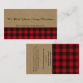 Rustic Buffalo Pset Merry kerst Kraft Visitekaartje (Voorkant / Achterkant)