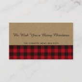Rustic Buffalo Pset Merry kerst Kraft Visitekaartje (Voorkant)