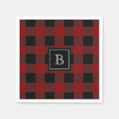 Rustic Buffalo Pset Pattern Monogrammed Initiaal Servet (Voorkant)