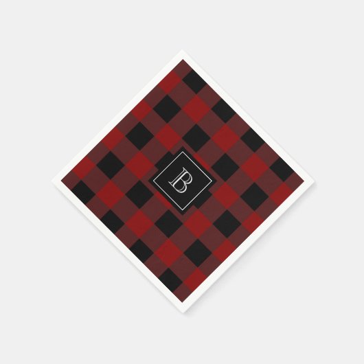 Rustic Buffalo Pset Pattern Monogrammed Initiaal Servet (Hoek)