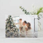 Rustic Buffalo Pset Photo Merry Kerstmis Feestdagenkaart (Staand voorkant)