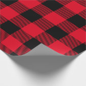Rustic Buffalo Pset Red Black Cadeaupapier (Hoek)