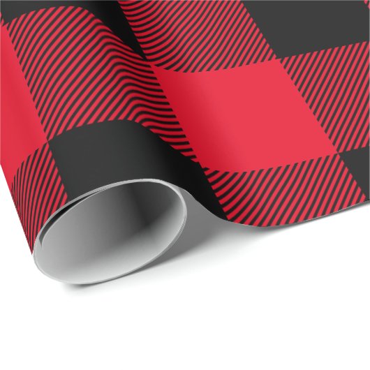 Rustic Buffalo Pset Red Black Cadeaupapier (Rol Hoek)