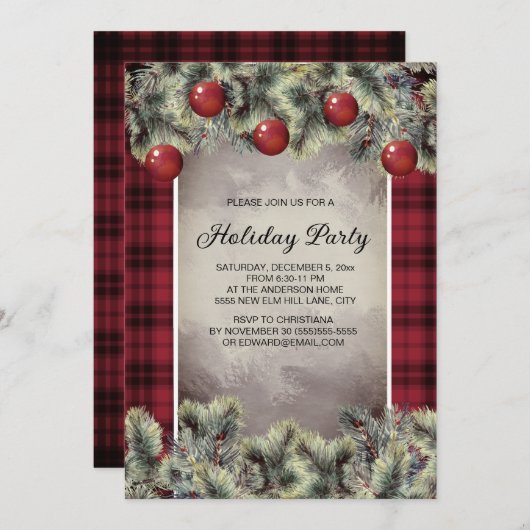 Rustic Buffalo Pset Silver Grey Holiday Kaart (Voorkant / Achterkant)