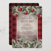 Rustic Buffalo Pset Silver Grey kerstdiner Kaart (Voorkant / Achterkant)