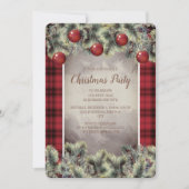 Rustic Buffalo Pset Silver Grey Kerstparty Kaart (Voorkant)