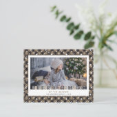 Rustic Buffalo Pset Snow Stars Believe Photo Feestdagenkaart (Staand voorkant)