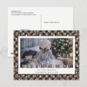 Rustic Buffalo Pset Snow Stars Believe Photo Feestdagenkaart (Voorkant / Achterkant)