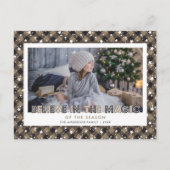 Rustic Buffalo Pset Snow Stars Believe Photo Feestdagenkaart (Voorkant)