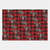 Rustic Buffalo Pset Spruce Branches Ilex Berries Inpakpapier Vel (Voorkant 2)